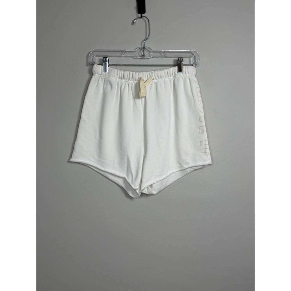 Mother The Bender Short Fray Women S White Sporty Move It Graphic SweatShorts